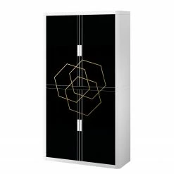 EasyOffice by Paperflow Aktenschrank easyOffice Classic Chic VI - Kunststoff - Schwarz / Weiß