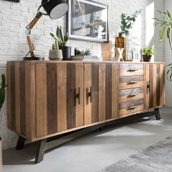 Ars manufacti Sideboard Tamati II - Pinie massiv / Eisen - Pinie / Schwarz -Möbel Verkäufe 2024 1000166787 200117 06085800007 MOOD DETAILS P000000001000166787 mood
