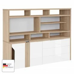 Maja Möbel Aktenregal eDJUST - Hochglanz Weiß / Eiche Sonoma Dekor - Schublade rechts -Möbel Verkäufe 2024 1000170555 190423 11482500154 ICON GALLERYIMAGES P000000001000170555 icon seal