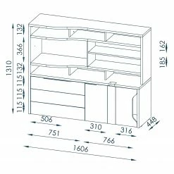 Maja Möbel Aktenregal eDJUST - Hochglanz Weiß / Eiche Sonoma Dekor - Schublade rechts -Möbel Verkäufe 2024 1000170555 190423 11482600160 GALLERYIMAGES P000000001000170555