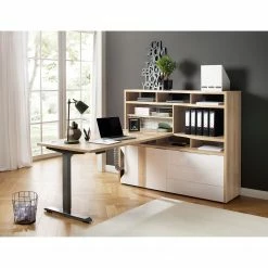 Maja Möbel Aktenregal eDJUST - Hochglanz Weiß / Eiche Sonoma Dekor - Schublade rechts -Möbel Verkäufe 2024 1000170555 190513 15362600019 MOOD GALLERYIMAGES P000000001000170555 mood