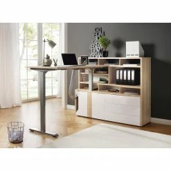 Maja Möbel Aktenregal eDJUST - Hochglanz Weiß / Eiche Sonoma Dekor - Schublade rechts -Möbel Verkäufe 2024 1000170555 190513 15362600020 MOOD GALLERYIMAGES P000000001000170555 mood