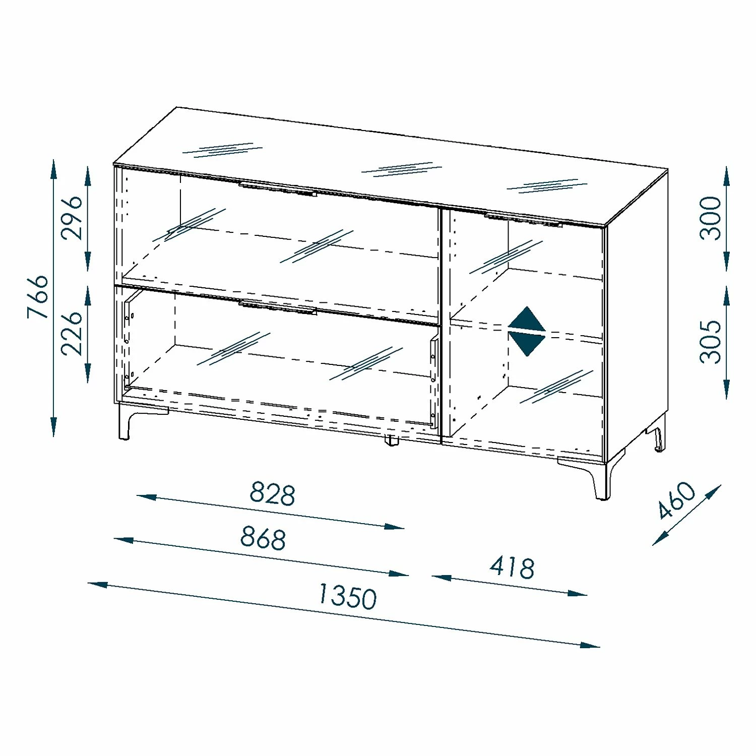 Maja Möbel Sideboard Shino I - Glas Weiß / Eiche Riviera Dekor 6 Maja Möbel Sideboard Shino I - Glas Weiß / Eiche Riviera Dekor – Bild 4