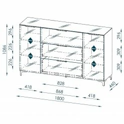Maja Möbel Sideboard Shino IV - Glas Weiß / Weiß -Möbel Verkäufe 2024 1000170646 190418 12394300204 GALLERYIMAGES P000000001000170646