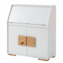 Loftscape Sekretär Deanes - Risseiche teilmassiv - Weiß / Risseiche