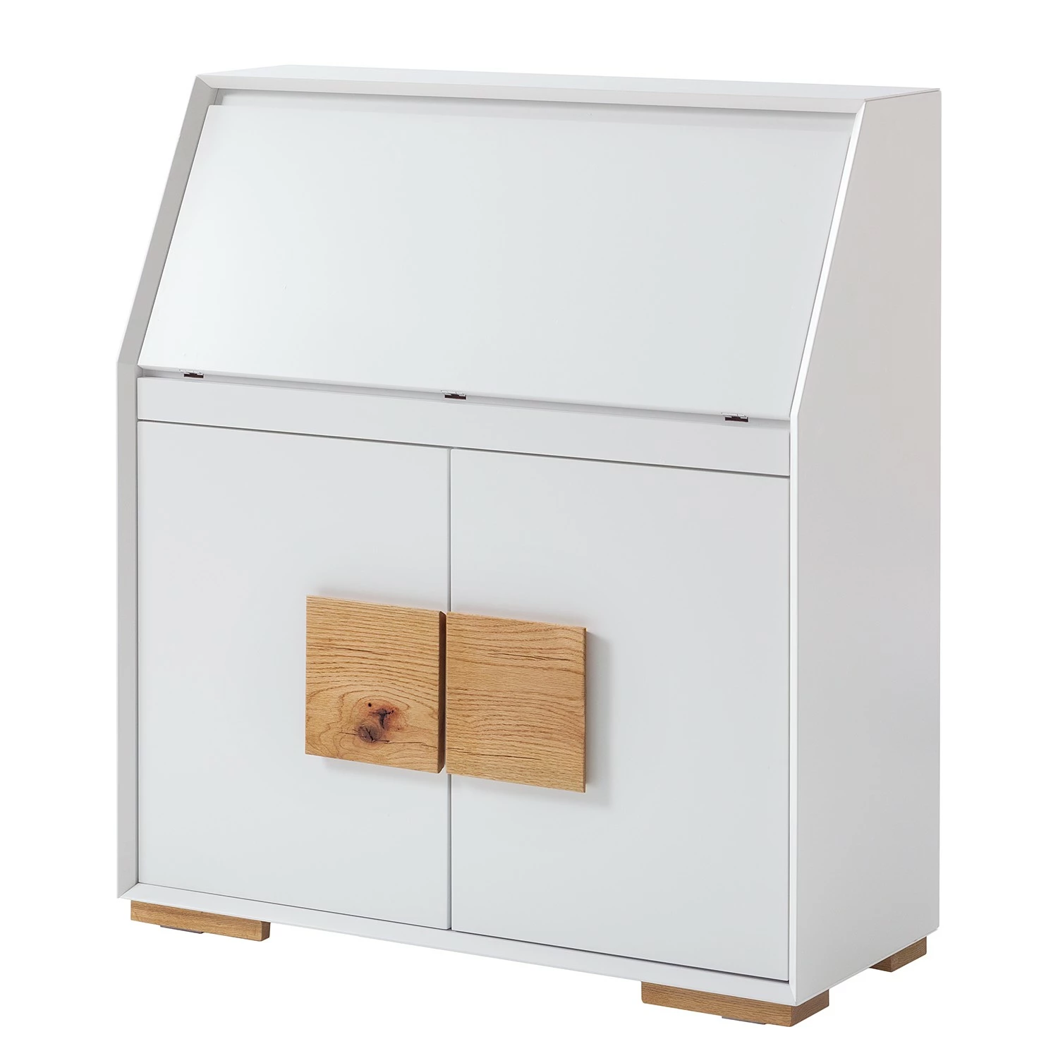 Loftscape Sekretär Deanes - Risseiche teilmassiv - Weiß / Risseiche 3 Loftscape Sekretär Deanes - Risseiche teilmassiv - Weiß / Risseiche