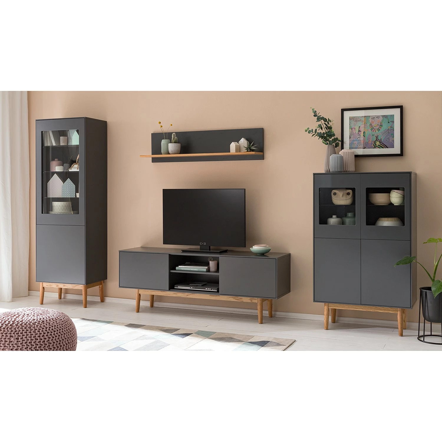 Mørteens Wandboard Lindholm - Eiche teilmassiv - Matt Grau 4 Mørteens Wandboard Lindholm - Eiche teilmassiv - Matt Grau – Bild 2