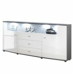 Loftscape Sideboard Mury - Hochglanz Weiß / Anthrazit