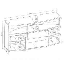 Loftscape Sideboard Mury - Hochglanz Weiß / Anthrazit -Möbel Verkäufe 2024 1000171334 190424 07575900111 GALLERYIMAGES P000000001000171334