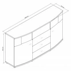 Loftscape Sideboard Mury - Hochglanz Weiß / Anthrazit -Möbel Verkäufe 2024 1000171334 190424 07575900112 GALLERYIMAGES P000000001000171334