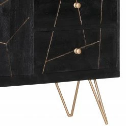 Jack & Alice Sideboard Towa - Akazie massiv / Metall - Schwarz / Gold -Möbel Verkäufe 2024 1000172965 190503 07493700076 GALLERYIMAGES P000000001000172965