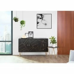 Jack & Alice Sideboard Towa - Akazie massiv / Metall - Schwarz / Gold -Möbel Verkäufe 2024 1000172965 211019 13182900031 MOOD DETAILS P000000001000172965 mood
