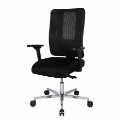 Topstar Bürodrehstuhl Sitness Open X Deluxe I - Mesh / Webstoff - Schwarz / Chrom