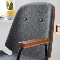 Studio Copenhagen Bürodrehstuhl Ganalu I - Webstoff / Stahl - Grau / Walnuss -Möbel Verkäufe 2024 1000176722 190614 12071800119 GALLERYIMAGES P000000001000176722