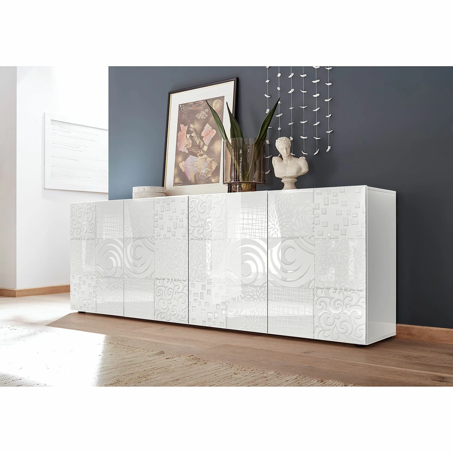 LC Spa Sideboard Miro - Hochglanz Weiß - Breite: 241 cm 4 LC Spa Sideboard Miro - Hochglanz Weiß - Breite: 241 cm – Bild 2