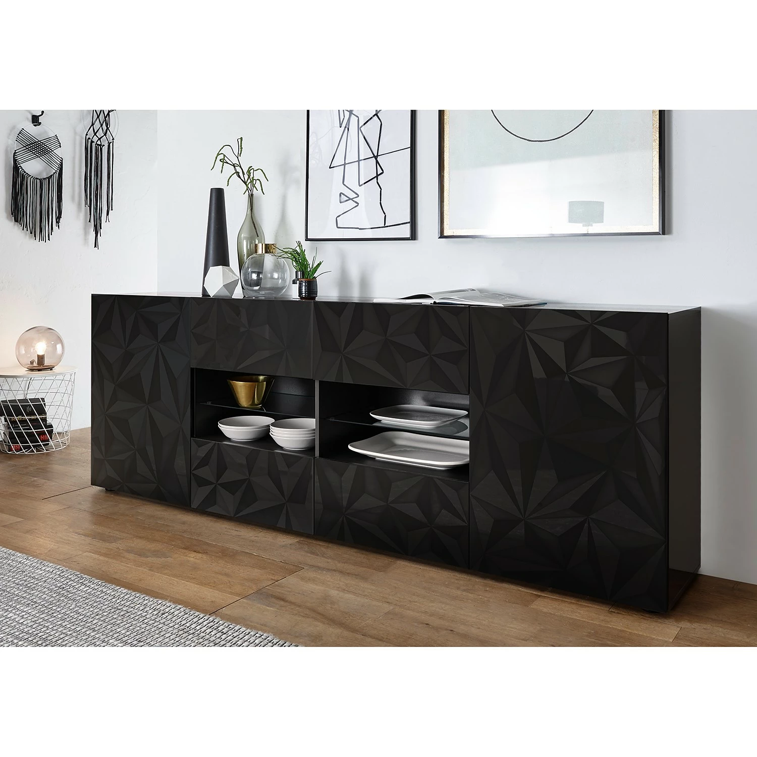 LC Spa Sideboard Prisma III - Hochglanz Anthrazit 4 LC Spa Sideboard Prisma III - Hochglanz Anthrazit – Bild 2