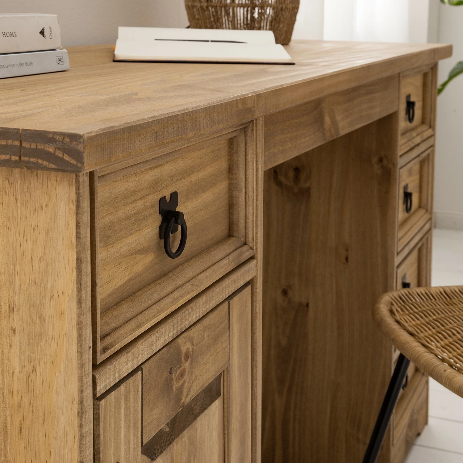 Maison Belfort Schreibtisch Finca Rustica I - Kiefer massiv - Kiefer Natur 14 Maison Belfort Schreibtisch Finca Rustica I - Kiefer massiv - Kiefer Natur – Bild 12