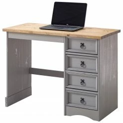 Maison Belfort Schreibtisch Finca Rustica II - Kiefer massiv - Kiefer Grau -Möbel Verkäufe 2024 1000178064 200422 06412700049 DETAILS P000000001000178064