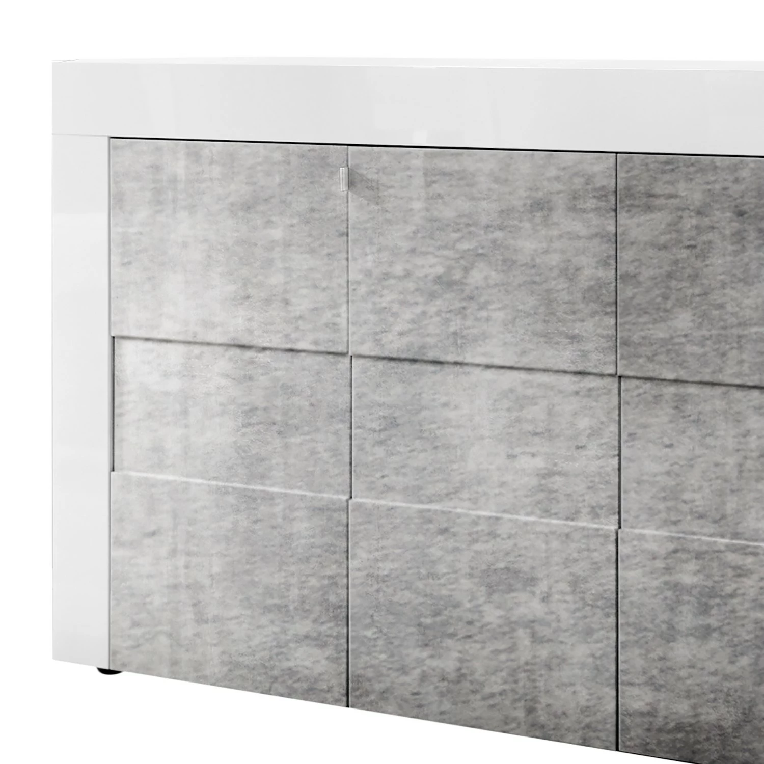 LC Spa Sideboard Easy III - Hochglanz Weiß / Beton Dekor 7 LC Spa Sideboard Easy III - Hochglanz Weiß / Beton Dekor – Bild 5