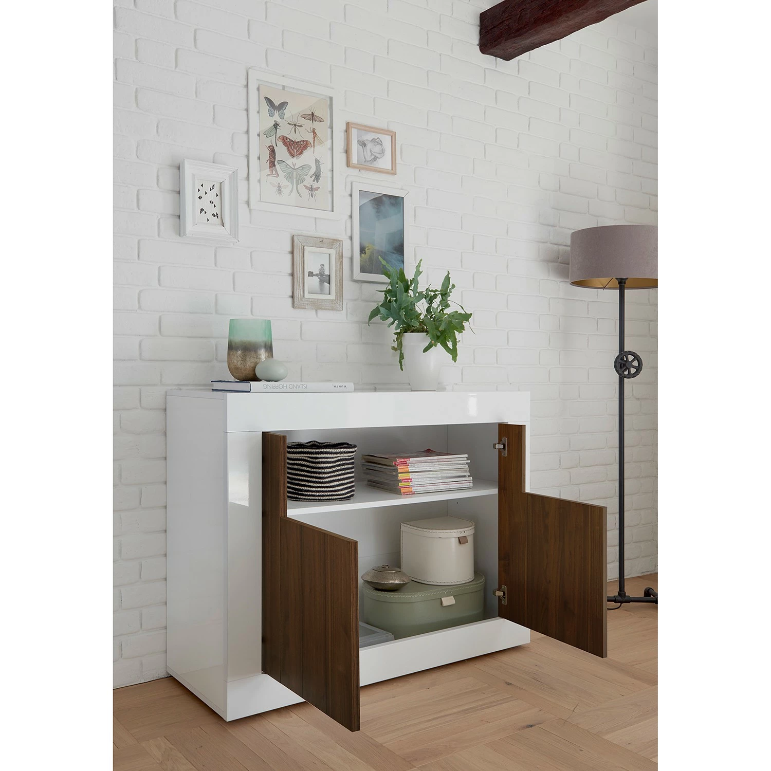 LC Spa Kommode Urbino - Nussbaum Dekor / Weiß 5 LC Spa Kommode Urbino - Nussbaum Dekor / Weiß – Bild 3