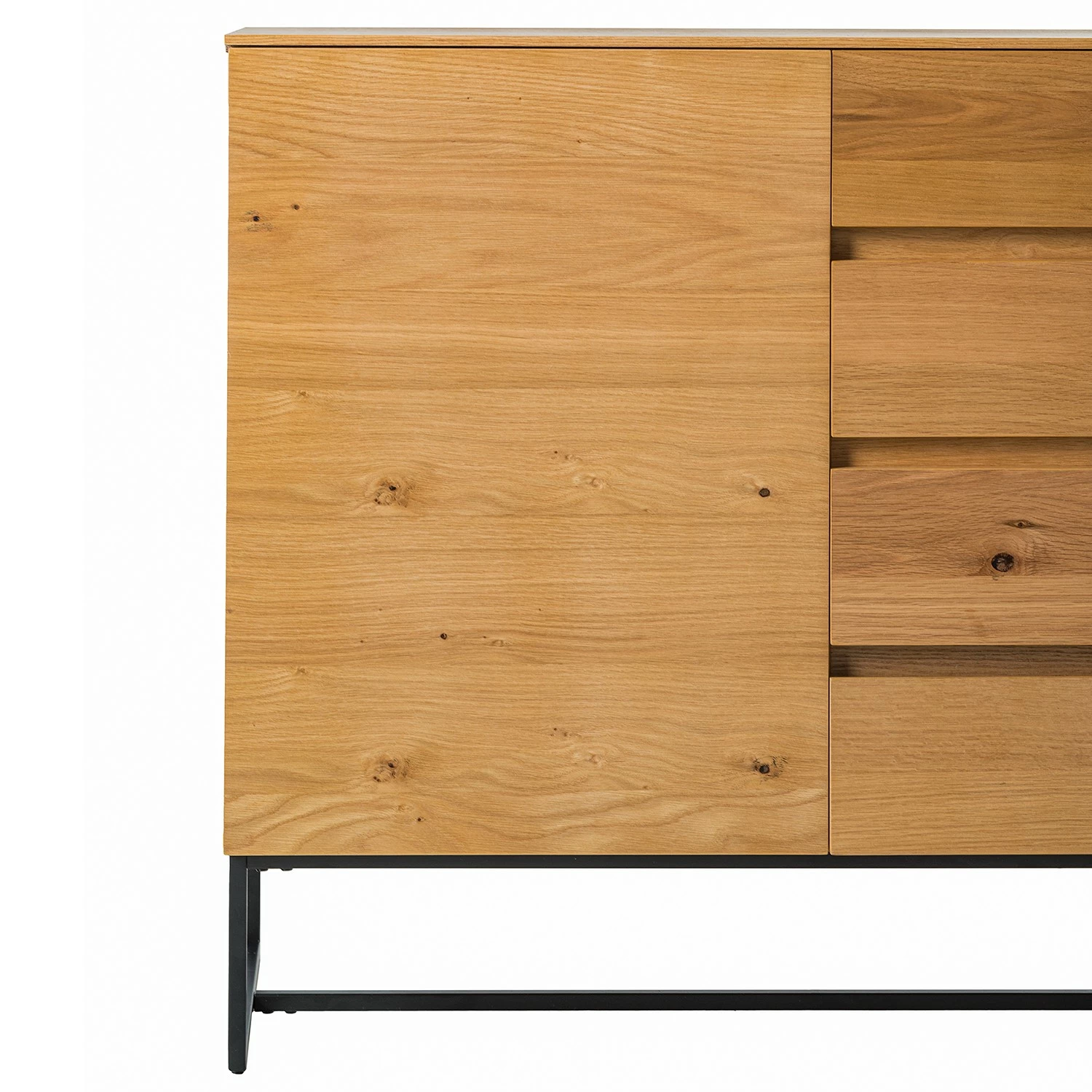 Ars Natura Sideboard Nozza II - Echtholzfurnier - Eiche / Schwarz 8 Ars Natura Sideboard Nozza II - Echtholzfurnier - Eiche / Schwarz – Bild 6