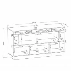 Fredriks Sideboard Bylas - Hochglanz Weiß -Möbel Verkäufe 2024 1000186228 190916 07213500006 SKETCH DETAILS P000000001000186228 sketch