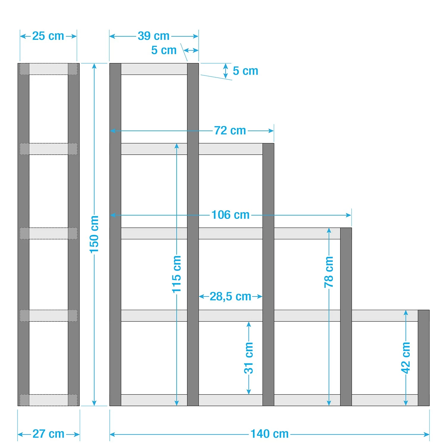 Ars manufacti Stufenregal Manchester - Akazie massiv / Metall - Akazie / Anthrazit 14 Ars manufacti Stufenregal Manchester - Akazie massiv / Metall - Akazie / Anthrazit – Bild 12