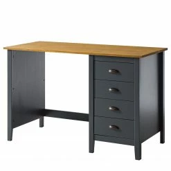 Maison Belfort Schreibtisch Rivery - Kiefer massiv - Anthrazit