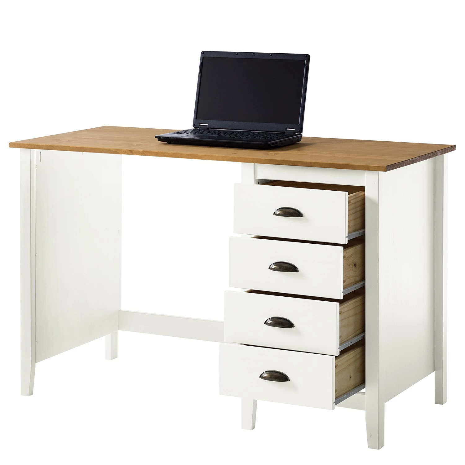 Maison Belfort Schreibtisch Rivery - Kiefer massiv - Weiß 6 Maison Belfort Schreibtisch Rivery - Kiefer massiv - Weiß – Bild 4