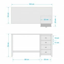 Maison Belfort Schreibtisch Rivery - Kiefer massiv - Weiß 31 Maison Belfort Schreibtisch Rivery - Kiefer massiv - Weiß -Möbel Verkäufe 2024 1000187585 200214 06021600014 SKETCH DETAILS P000000001000187585 sketch