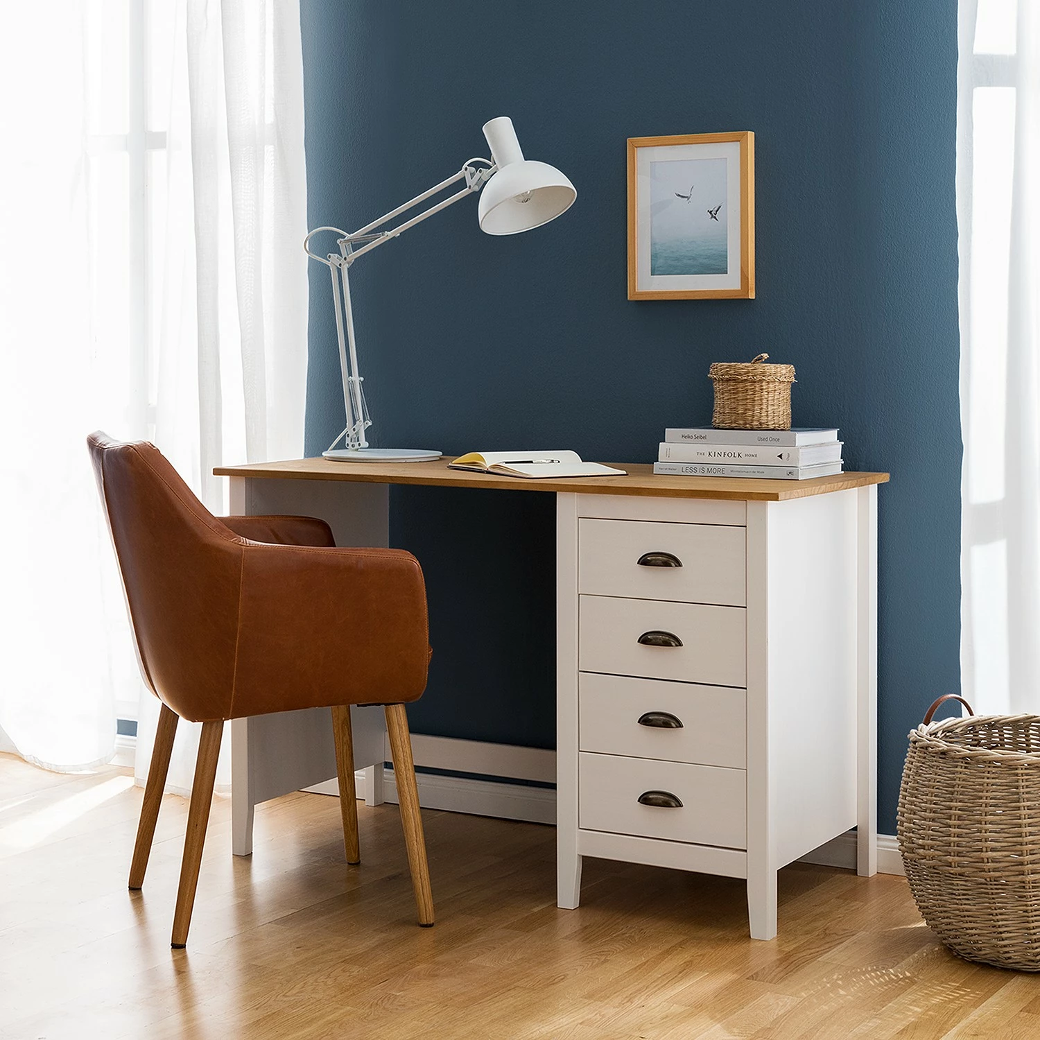 Maison Belfort Schreibtisch Rivery - Kiefer massiv - Weiß 4 Maison Belfort Schreibtisch Rivery - Kiefer massiv - Weiß – Bild 2