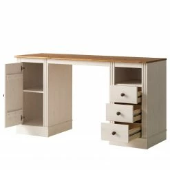 Maison Belfort Schreibtisch Lillehammer - Kiefer massiv - Kiefer Weiß / Kiefer Honig -Möbel Verkäufe 2024 1000188926 200218 06185000011 DETAILS P000000001000188926