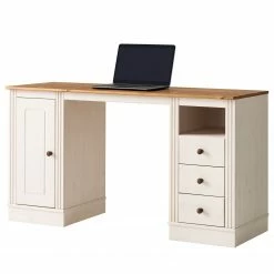 Maison Belfort Schreibtisch Lillehammer - Kiefer massiv - Kiefer Weiß / Kiefer Honig -Möbel Verkäufe 2024 1000188926 200218 06185000013 DETAILS P000000001000188926