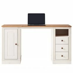 Maison Belfort Schreibtisch Lillehammer - Kiefer massiv - Kiefer Weiß / Kiefer Honig -Möbel Verkäufe 2024 1000188926 200218 06185000014 DETAILS P000000001000188926