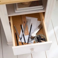 Maison Belfort Schreibtisch Lillehammer - Kiefer massiv - Kiefer Weiß / Kiefer Honig -Möbel Verkäufe 2024 1000188926 200529 12071500014 DETAILS P000000001000188926