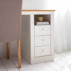 Maison Belfort Schreibtisch Lillehammer - Kiefer massiv - Kiefer Weiß / Kiefer Honig -Möbel Verkäufe 2024 1000188926 200529 12071600015 DETAILS P000000001000188926