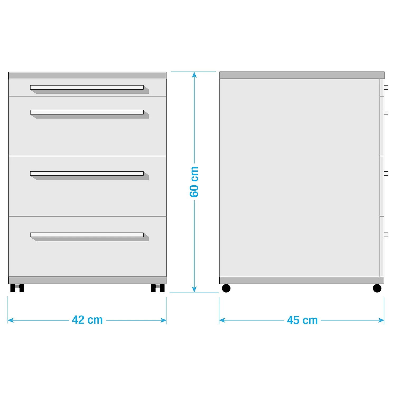 Germania Rollcontainer Eugene - Anthrazit / Nussbaum Dekor 10 Germania Rollcontainer Eugene - Anthrazit / Nussbaum Dekor – Bild 8