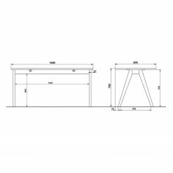 Germania Schreibtisch Svene - Weiß / Eiche Sonoma Dekor -Möbel Verkäufe 2024 1000189530 191022 12044700044 SKETCH DETAILS P000000001000189530 sketch