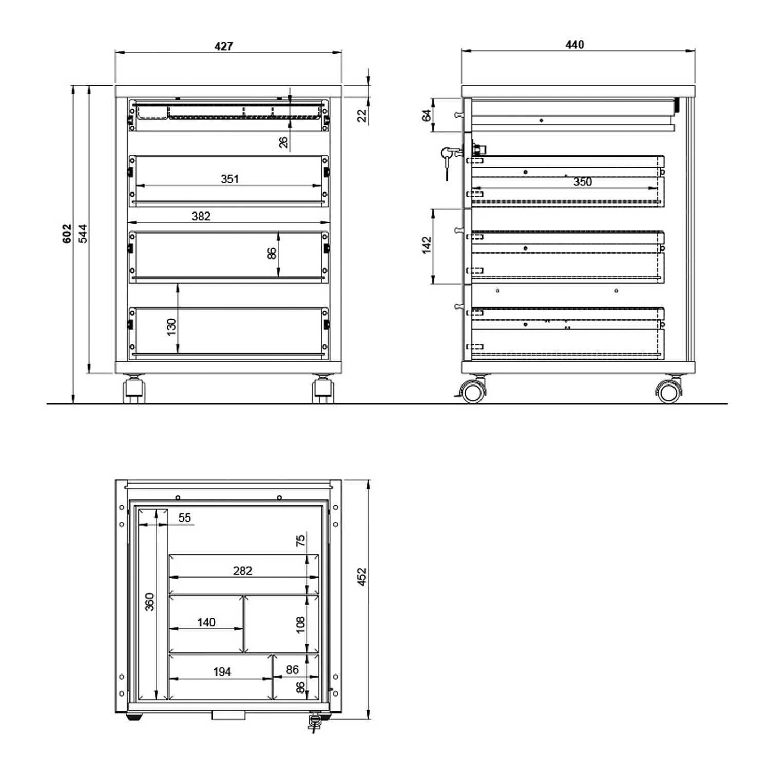 Germania Rollcontainer Svene - Weiß / Eiche Sonoma Dekor 7 Germania Rollcontainer Svene - Weiß / Eiche Sonoma Dekor – Bild 5