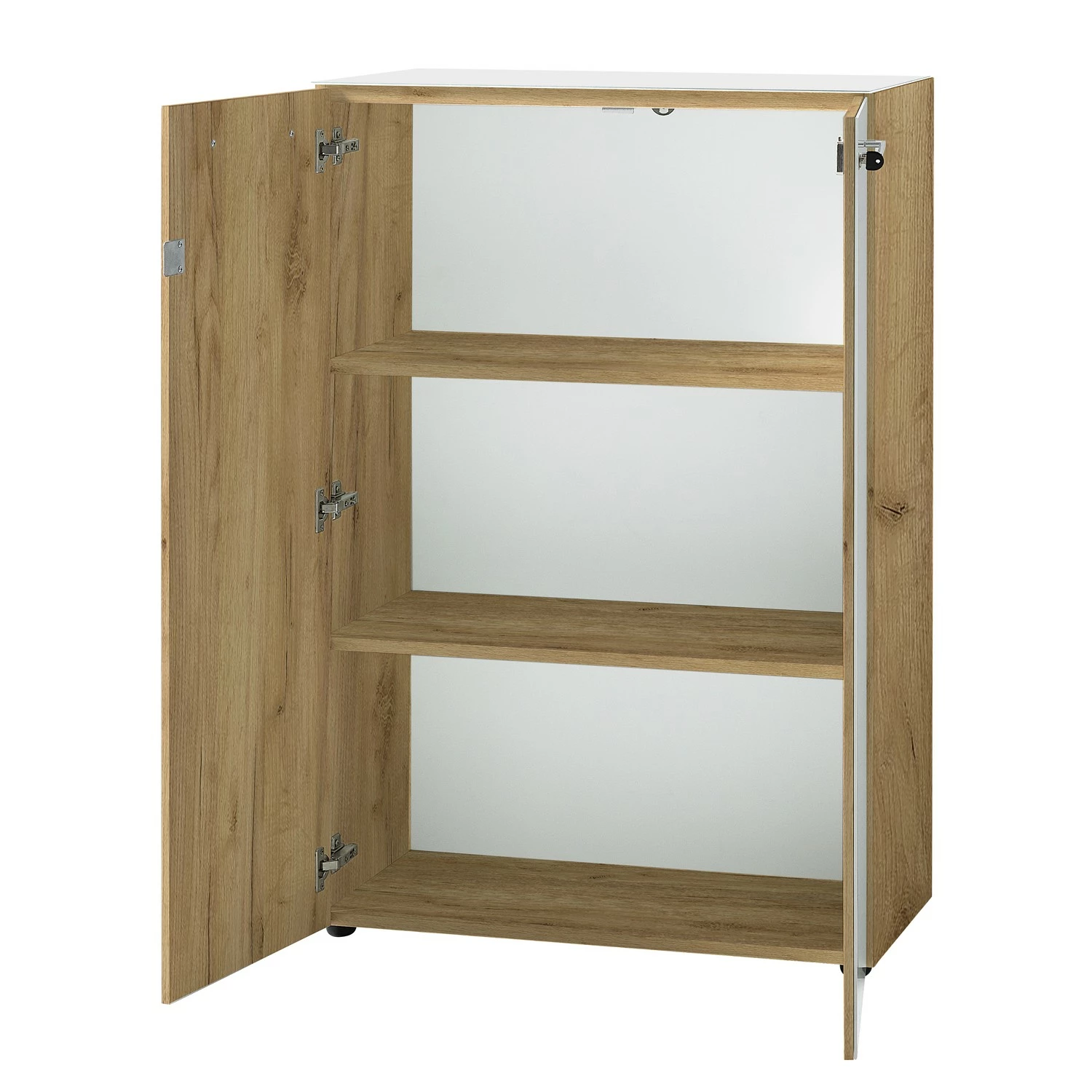 Germania Büroset Monteria I (5-teilig) - Glas - Weiß / Eiche Navarra Dekor 7 Germania Büroset Monteria I (5-teilig) - Glas - Weiß / Eiche Navarra Dekor – Bild 5