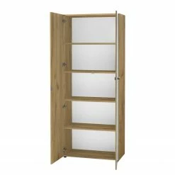 Germania Büroset Monteria III (2-teilig) - Glas - Weiß / Eiche Navarra Dekor -Möbel Verkäufe 2024 1000189538 191022 12045300102 DETAILS P000000001000189538