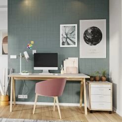 Germania Büroset Svene (2-teilig) - Weiß / Eiche Sonoma Dekor