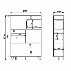 Germania Aktenschrank Svene - Weiß / Eiche Sonoma Dekor -Möbel Verkäufe 2024 1000189543 191022 12045900157 SKETCH DETAILS P000000001000189543 sketch