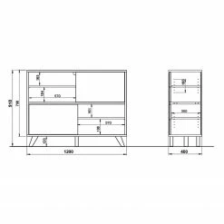 Germania Büroset Svene (4-teilig) - Weiß / Eiche Sonoma Dekor -Möbel Verkäufe 2024 1000189548 191022 12050700207 SKETCH DETAILS P000000001000189548 sketch