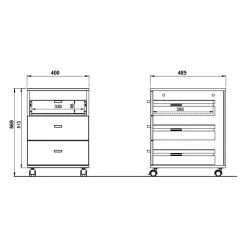 Germania Büroset Lioni III (2-teilig) - Eiche Navarra Dekor / Weiß -Möbel Verkäufe 2024 1000191061 191016 08102900006 SKETCH DETAILS P000000001000191061 sketch