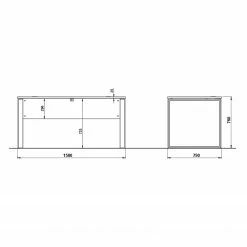 Germania Büroset Lioni III (2-teilig) - Eiche Navarra Dekor / Weiß -Möbel Verkäufe 2024 1000191061 191016 08102900007 SKETCH DETAILS P000000001000191061 sketch