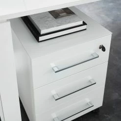 Germania Büroset Monteria I (5-teilig) - Glas - Weiß / Chrom -Möbel Verkäufe 2024 1000191067 191016 08103000013 DETAILS P000000001000191067