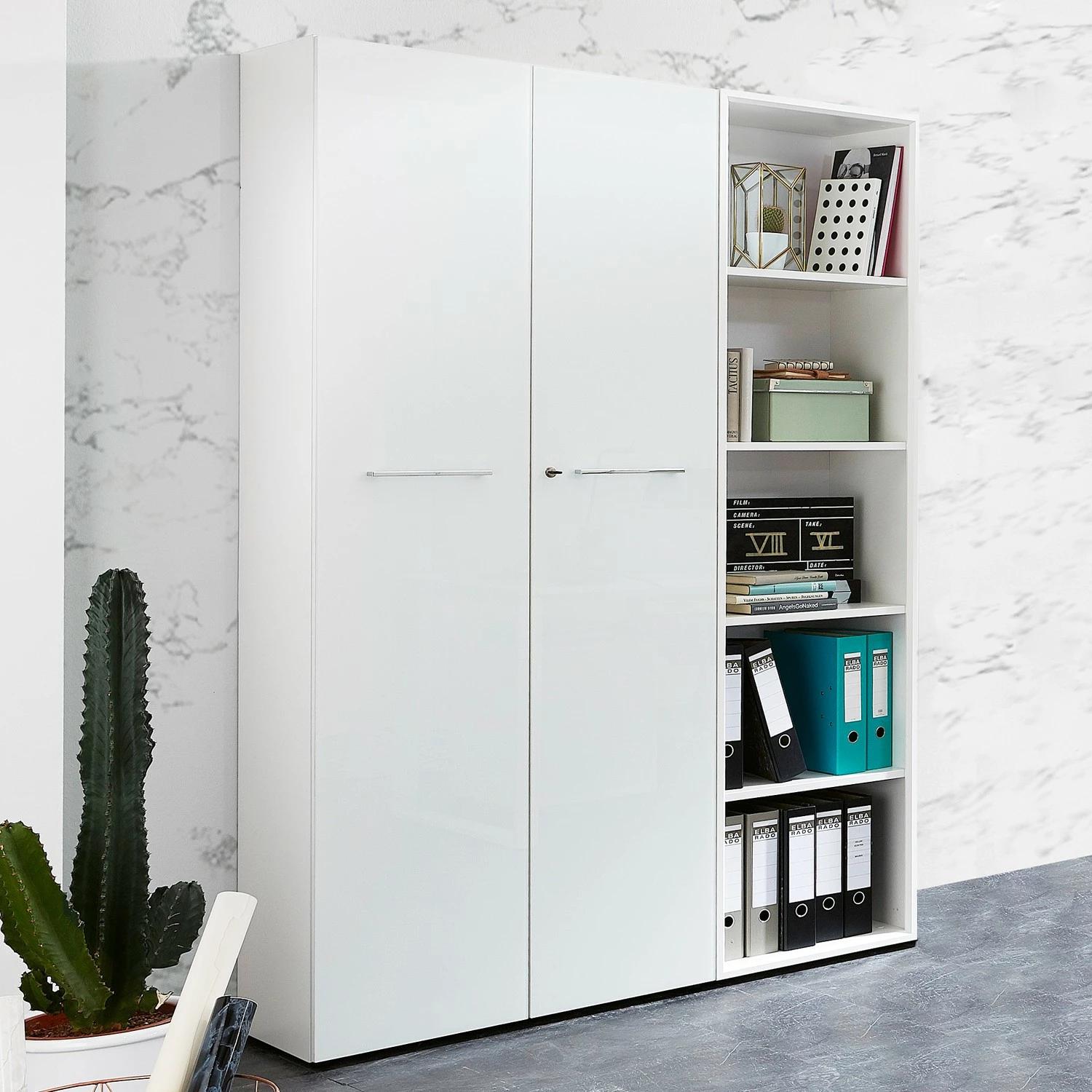 Germania Büroset Monteria III (2-teilig) - Glas - Weiß / Chrom 3 Germania Büroset Monteria III (2-teilig) - Glas - Weiß / Chrom