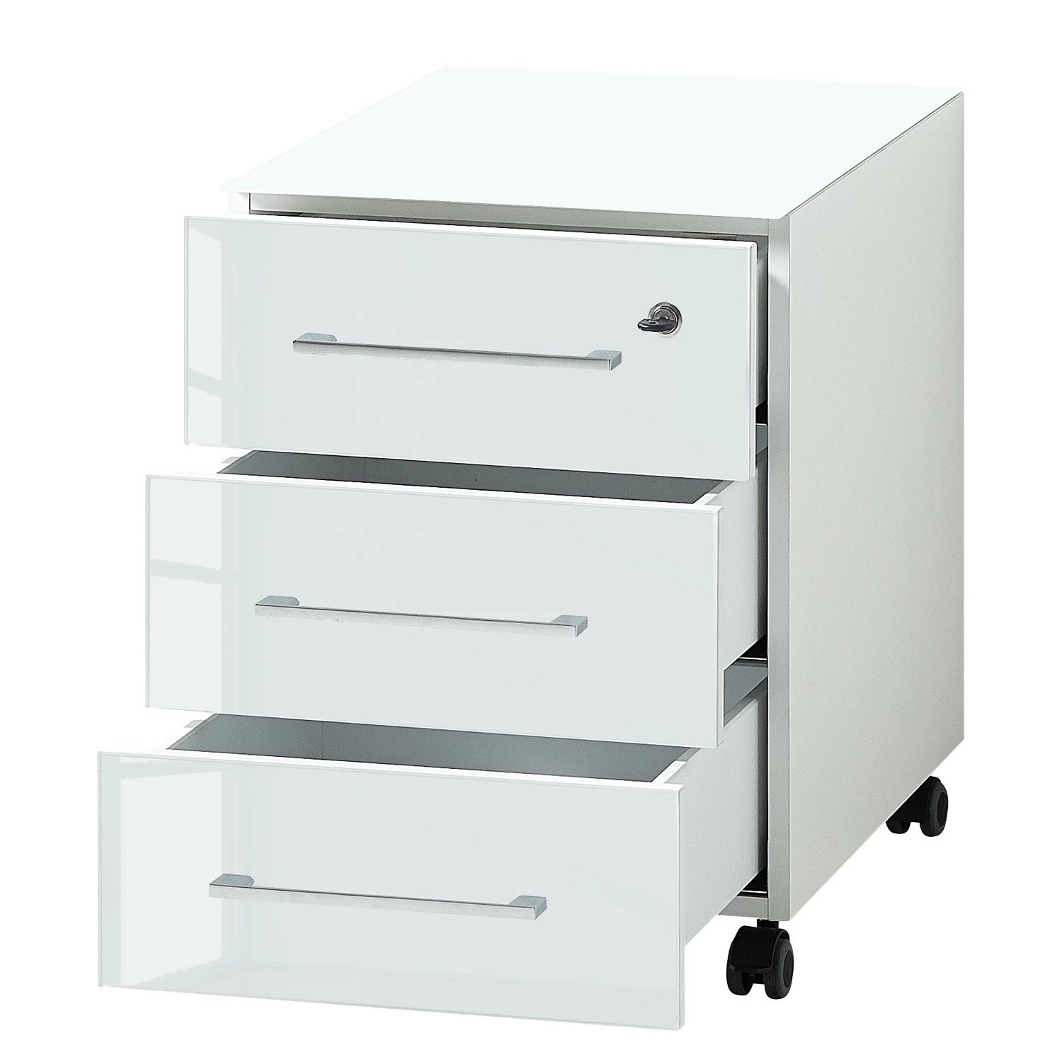 Germania Büroset Monteria II (2-teilig) - Glas - Weiß / Chrom 7 Germania Büroset Monteria II (2-teilig) - Glas - Weiß / Chrom – Bild 5