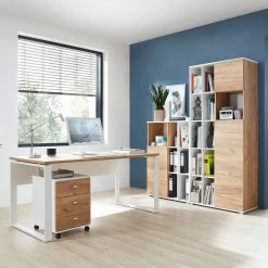 Germania Büroset Lioni II (4-teilig) - Eiche Navarra Dekor / Weiß